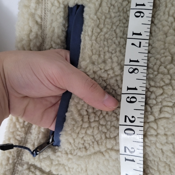 Eddie Bauer Cream Colored Rangefinder Full Zip Up Sherpa Jacket - Picture 6 of 11